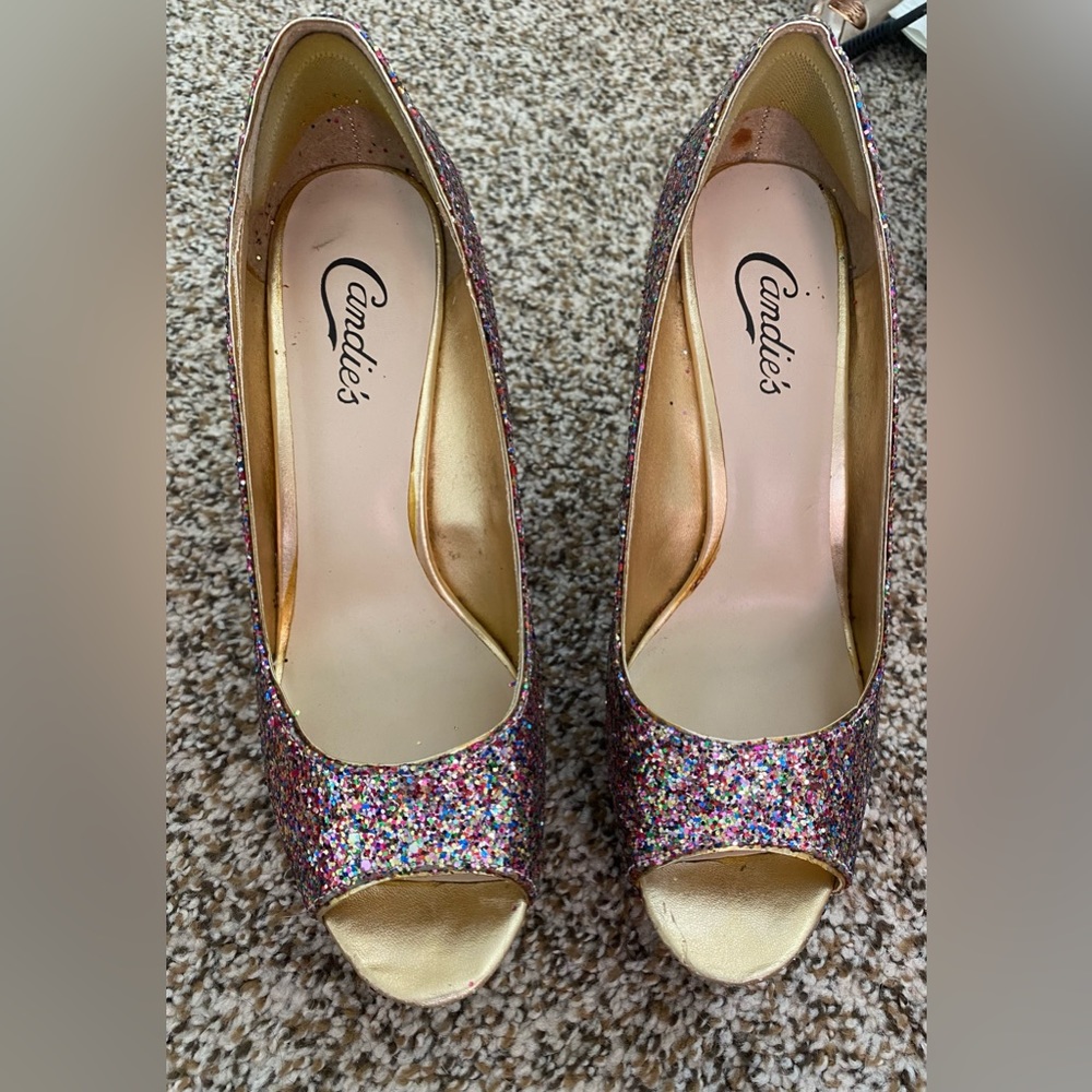 Candie’s Glitter Platform Heels